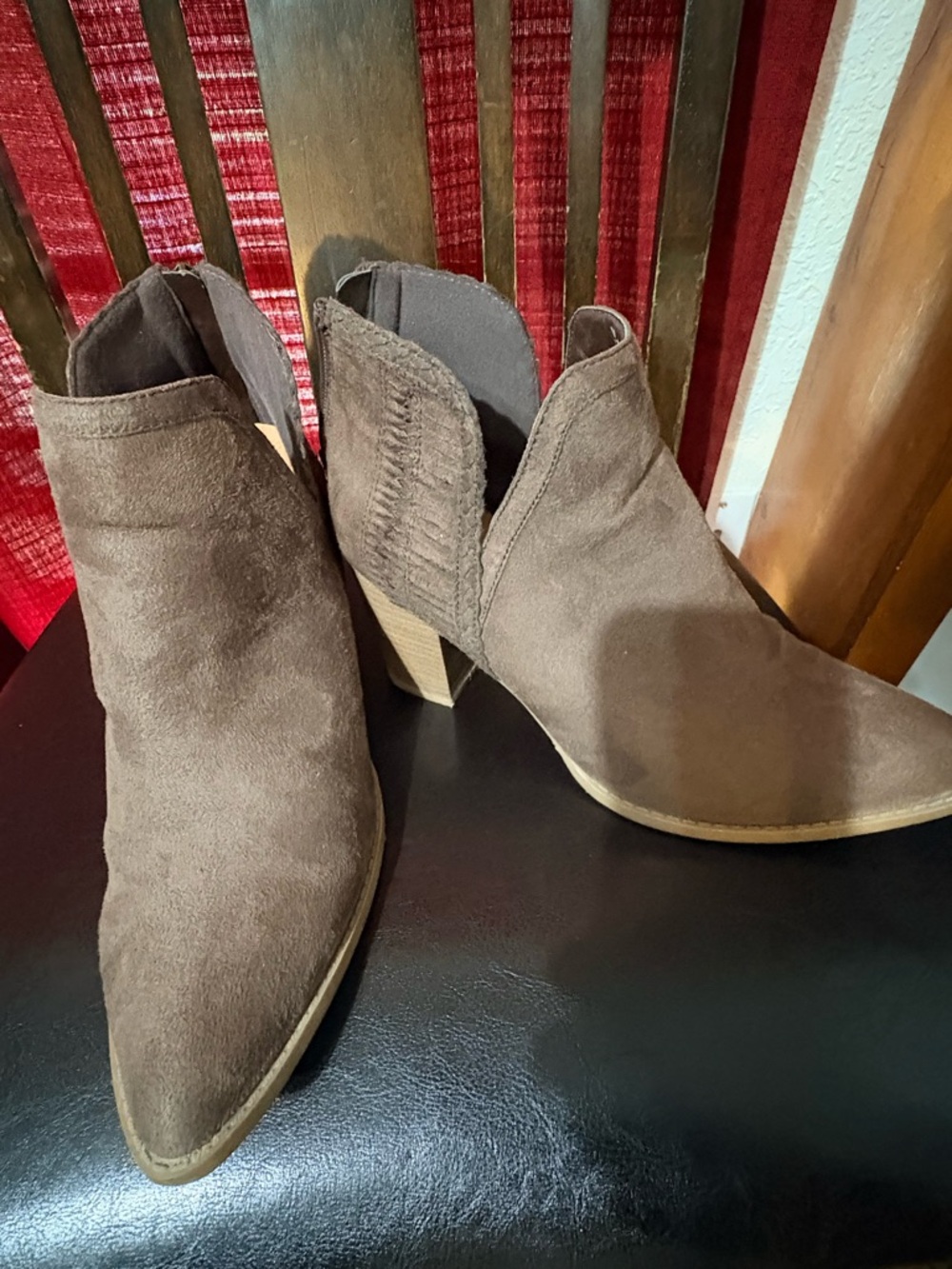 Maurices Brown Suede Pointed Ankle Booties